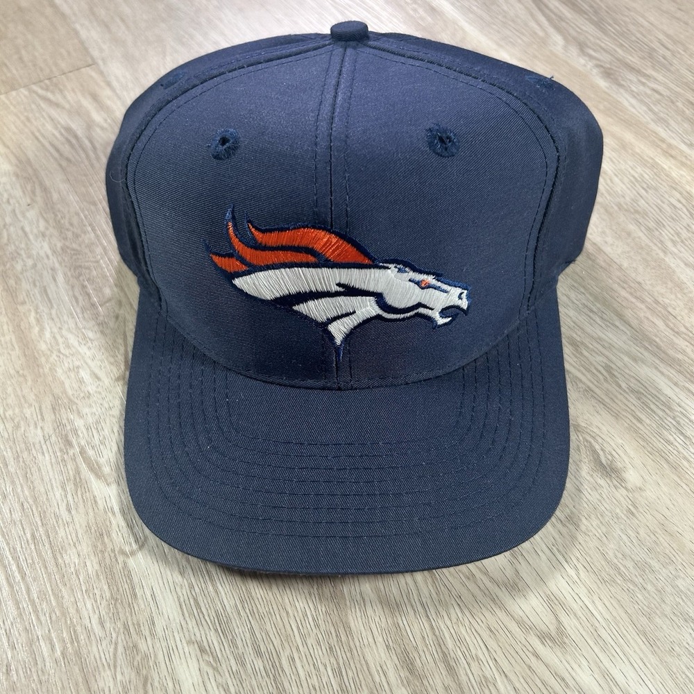VTG Denver Broncos Snapback Hat NFL Football Logo 7 Plain Logo‎ Blue Cap